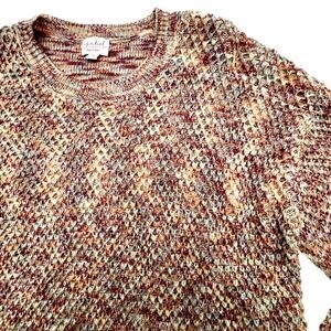 ISABEL MATERNITY Women's XL Pink Purple Waffle Knit Crewneck Tunic‎ Sweater Cozy